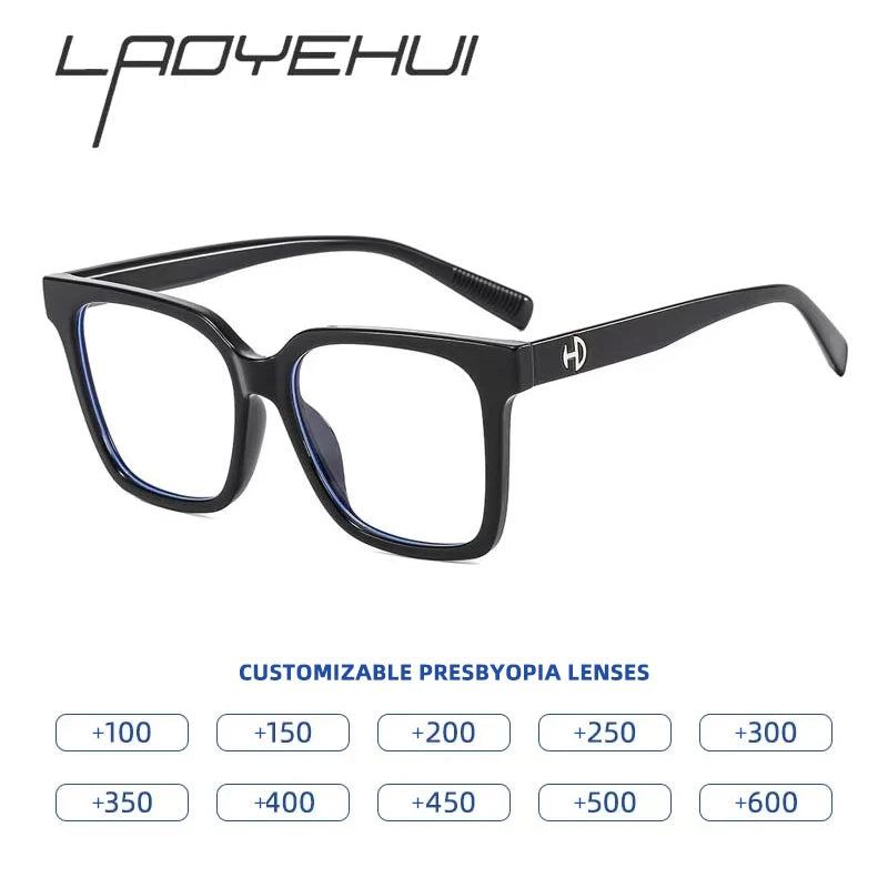 Retro Reading Eyeglasses for Women Oversize Cat Eye Anti Blue Light Presbyopia Glasses Prescription Eyewear 0 -To +600