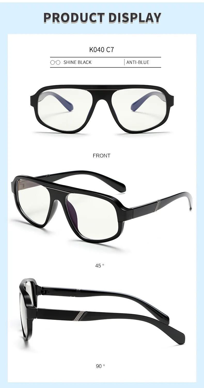 Classic Oversized Square Photochromic Anti Blue Light Reading Glasses Men Women Luxury Brand Computer Glasses Trendy TR90 Frames