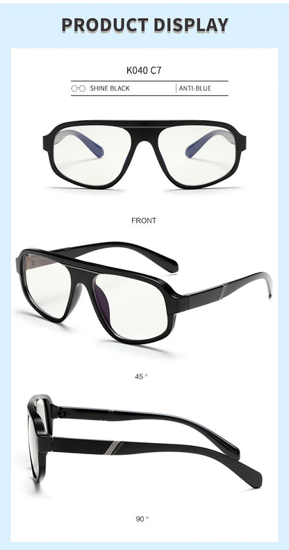 Classic Oversized Square Photochromic Anti Blue Light Reading Glasses Men Women Luxury Brand Computer Glasses Trendy TR90 Frames