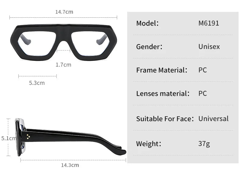 Womens Thick Frame Reading Glasses 2024 Anti Blue Light Fashion Designer Transparent Eyewear Finished Hyperopia Eyeglasses Hot