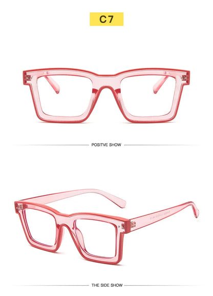 Retro Square Anti Blue Light Optical Glasses Frames Men Fashion Computer Prescription Eyeglasses Women TR90 Reading Glasses +2.5