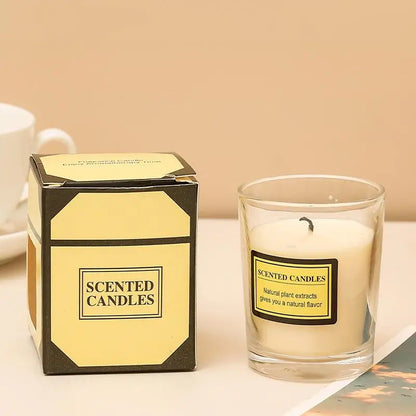 1PC Romantic Smokeless Soy Wax Candle - Glass Aromatherapy Gift Box Home Wedding Decor Companion Souvenir