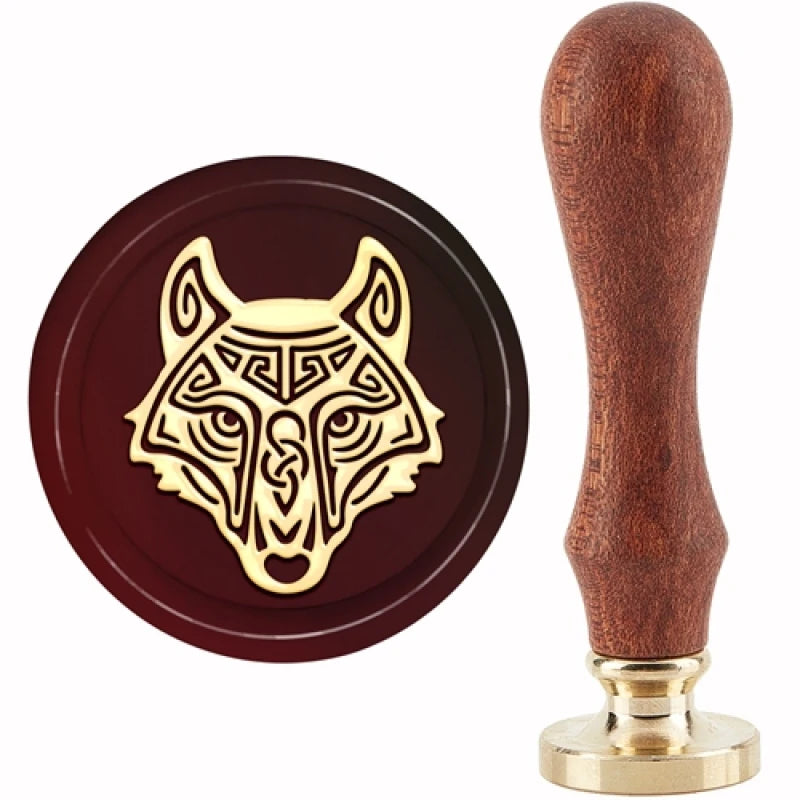 1Set Tree of Life Wax Sealing Stamp Vintage Plant Wax Seal Stamp with 30mm Brass Head and Wooden Handle for Envelopes Photo