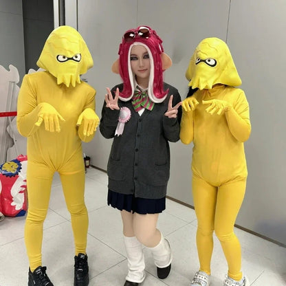 Anime Alien Octopus Head Mask, Funny Photo & Party Prop, Yellow Octopus Mask, Halloween Cosplay & Prank Essential