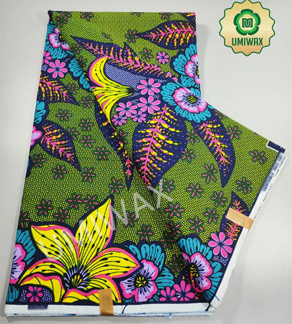 2025 Newest Ankara Real Wax Fabric Guaranteed Veritable African Wax Print Pagne Fabric 100% Cotton 6 Yards Ghana Style Dresses