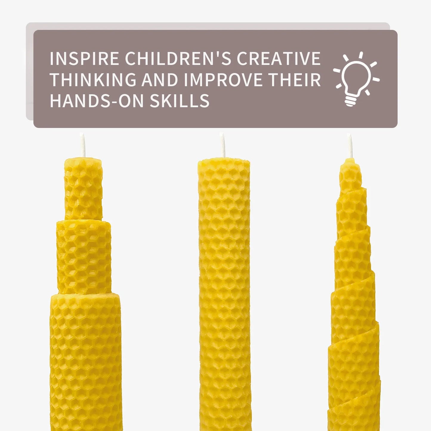 10pcs Natural Beeswax Candles Handmade No Additives Luxury High-end Candles For Candlelight Dinner Wedding Ceremony