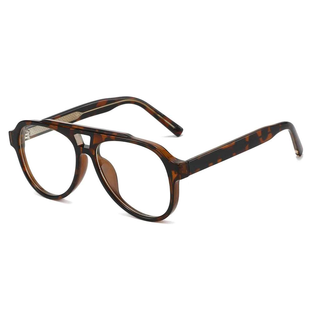 Unisex Retro Glasses Frame Large Eyeglasses Anti Blue Light Square Opical Glasses Aviation Suitable Decoration Eyewear