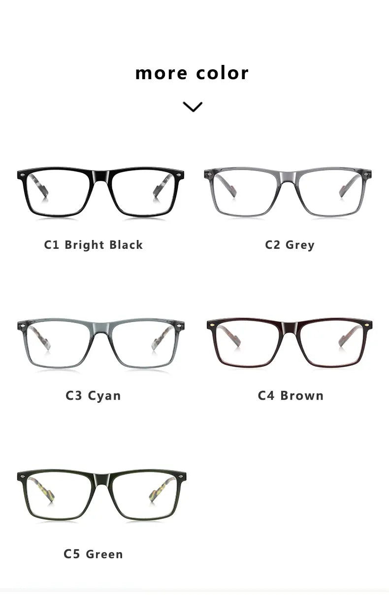 Blue Light Blocking Glasses for Men Women TR90 Square Frame Anti Eyestrain Computer Gaming Glasses Lightweight Unisex