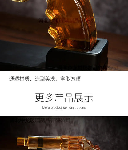 Creative Pistol-Shaped Glass Decanter Gun-Shaped Whiskey Set High Borosilicate Glass Sparkling Bottle