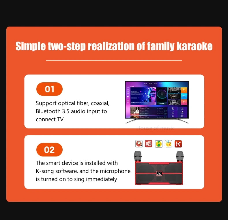 120W High Power Wireless Portable Microphone Bluetooth Speaker Sound Family Party Karaoke Subwoofer Boombox caixa de som Ys-201