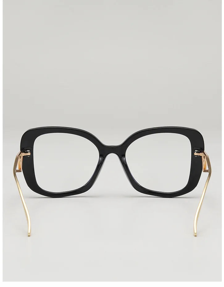 Luxury Brand Oversized Square Reading Glasses Women Triangle heart Temple Eyeglasses Blue Light Blocking Clear Computer Glasses