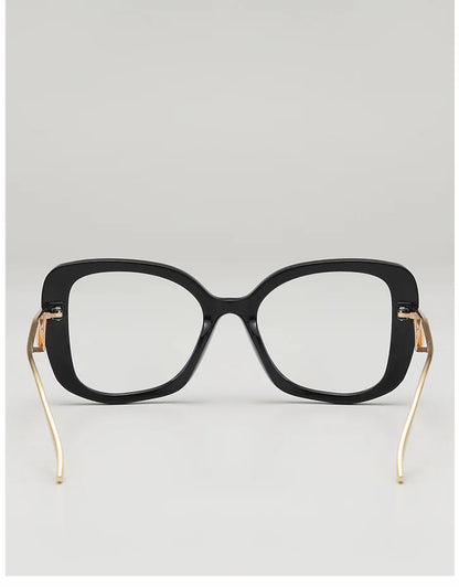 Luxury Brand Oversized Square Reading Glasses Women Triangle heart Temple Eyeglasses Blue Light Blocking Clear Computer Glasses