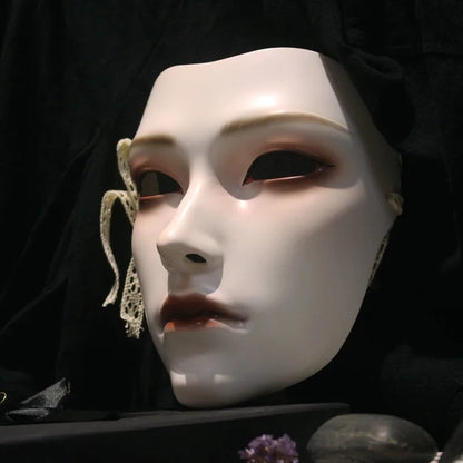 Japanese Style Women Soul Mask Ancient Warrior Wearable Decor Mask Venice Dance Ball Party Dress Up Full Face Mask for Men Gift