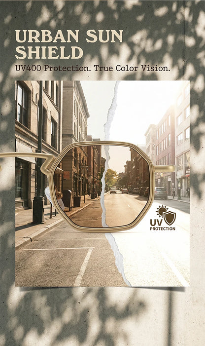 Small Frame Hexason Steampunk Sunglasses Men 2025 Luxury Brand Vintage Punk Eyewear Classic Polygon Metal Sun Glasses Male UV400