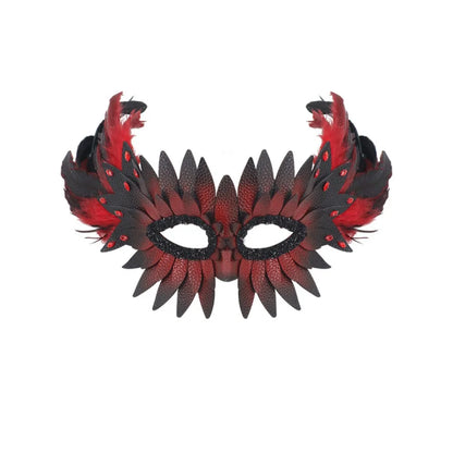 New PU Leather Bird-beak Mask Black Exquisite Owl Feather Mask Half-face Halloween Mask Carnival