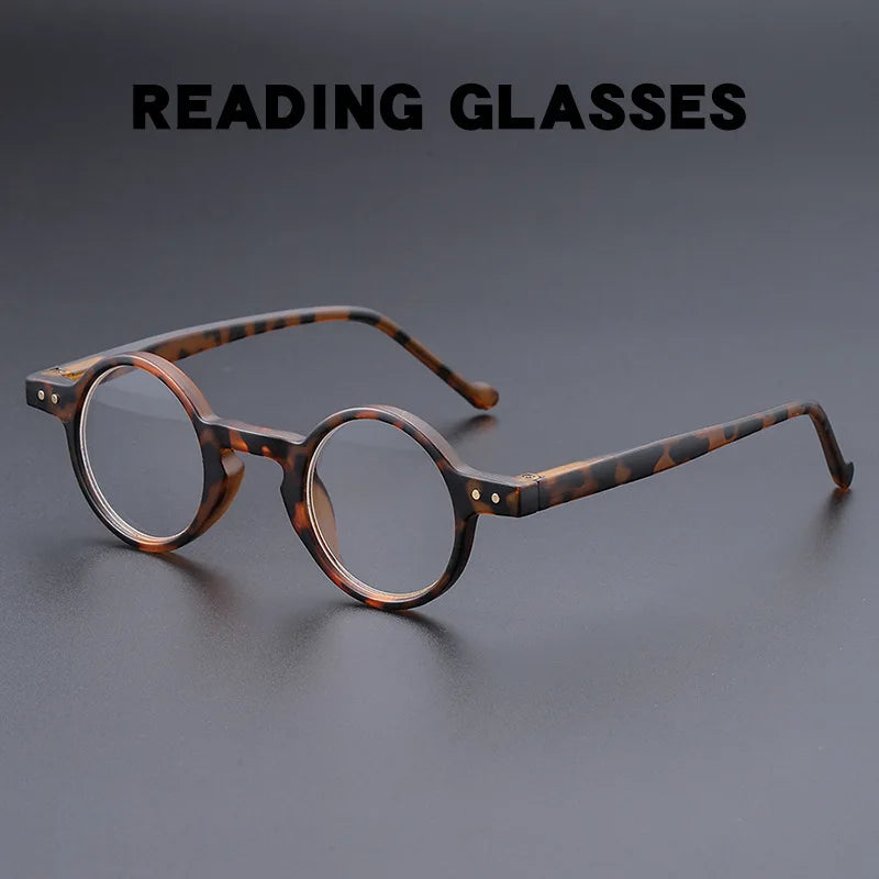 UVLAIK Fashion Reading Glasses Men Women Ultralight Small Round Spectacles Frame High Definition Presbyopic Eyeglasses