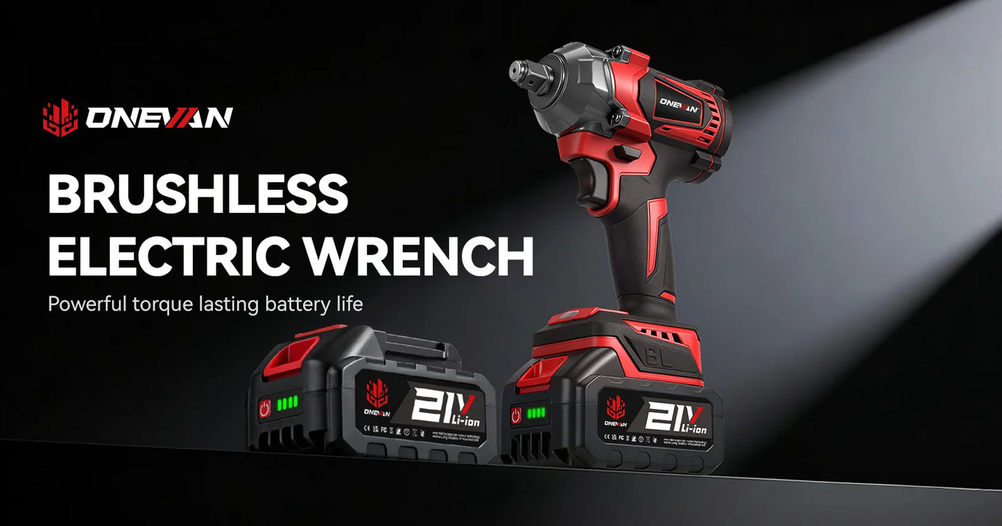 ONEVAN 1200N.M Brushless Cordless Electric Impact Wrench Portable Screwdriver Drill Repair Power Tool For Makita 18V Battery Pin