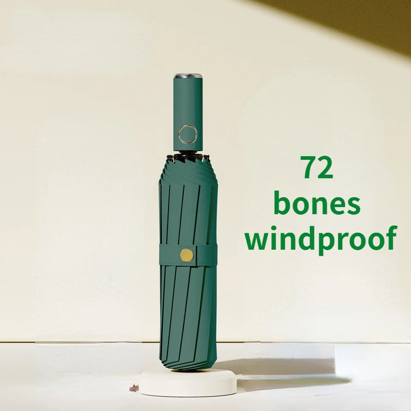 72 Bone Super Strong Windproof Automatic Folding Reinforced Large Rainproof Sun Protection   Women Men Umbrella