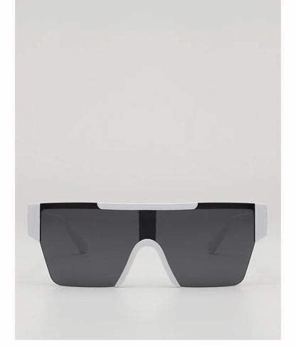 Retro Big Square Frame Women Men Sunglasses Fashion One Piece Black Silver Lens Shades UV400 Trending Sun Glasses Eyewear 2026