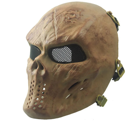 REikirc Full Face Airsoft Tactical Skull Mask with Ear Protection CS Halloween Cosplay Masks