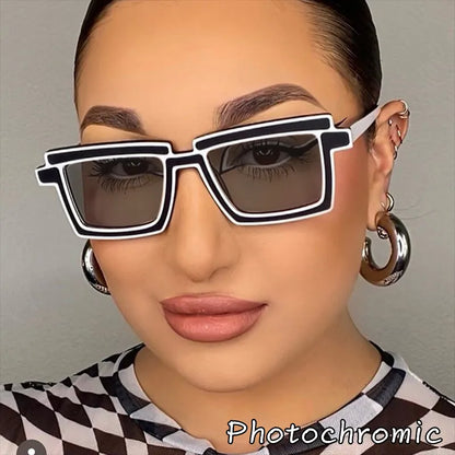 New Fashion Lady Reading Glasses Photochromic Blue Light Filter Prescription Hyperopia Eyeglasses Special Brand Design Frame