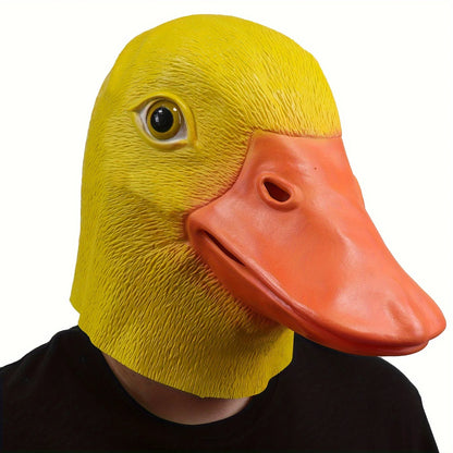 1Pc Yellow Duck Funny Mask, Suitable for Party Dance Performance Latex Headgear Props