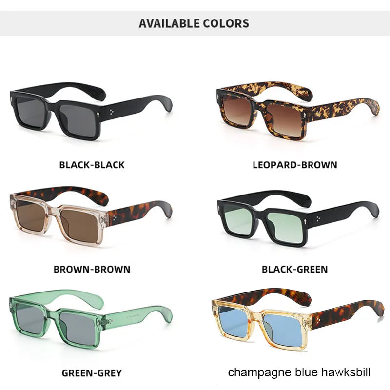 Simple Versatile Sunglasses Men Women Small Square Rivet Outdoor Driving Ultraviolet Protection Casual Sun Glasses