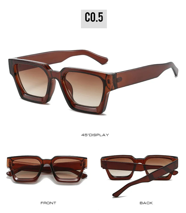 JNPCXI Fashion Square Women Luxury Sunglasses Retro Green Brand Designer Men Trending Sun Glasses Shades UV400