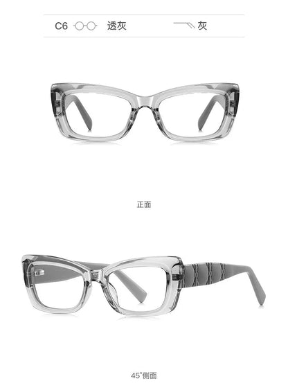 Classic Square Anti Blue Light Blocking Reading Glasses For Women Men Simple Thick Frame Design Myopia Prescription Glasses