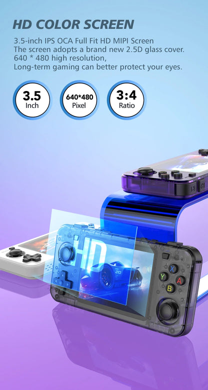 New R36H Game Console R36S Horizontal Retro Handheld Consolas Open Source Portable Pocket Video Player 64GB 3.5 Inch Boy Gift