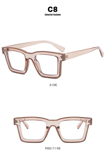 Retro Square Anti Blue Light Optical Glasses Frames Men Fashion Computer Prescription Eyeglasses Women TR90 Reading Glasses +2.5