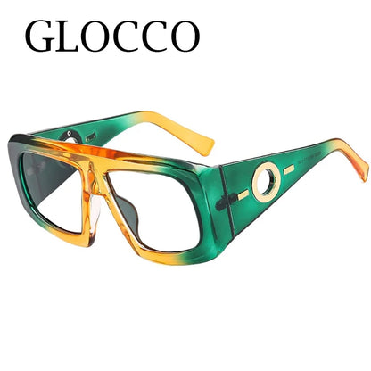 Big Square Anti Blue Light Reading Glasses Elegant Luxury Green Purple Gradient Eyeglasses Frames Prescription Hyperopia Eyewear