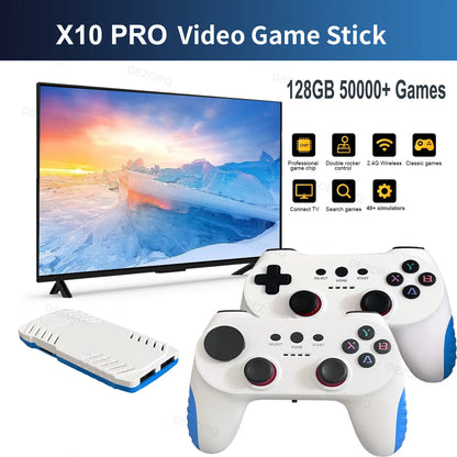 2026 NEW X10 Pro  Game Stick 4K 128G 50000+ Games Video TV Game Console Wireless Gamepads Video Game Classic Arcade Games
