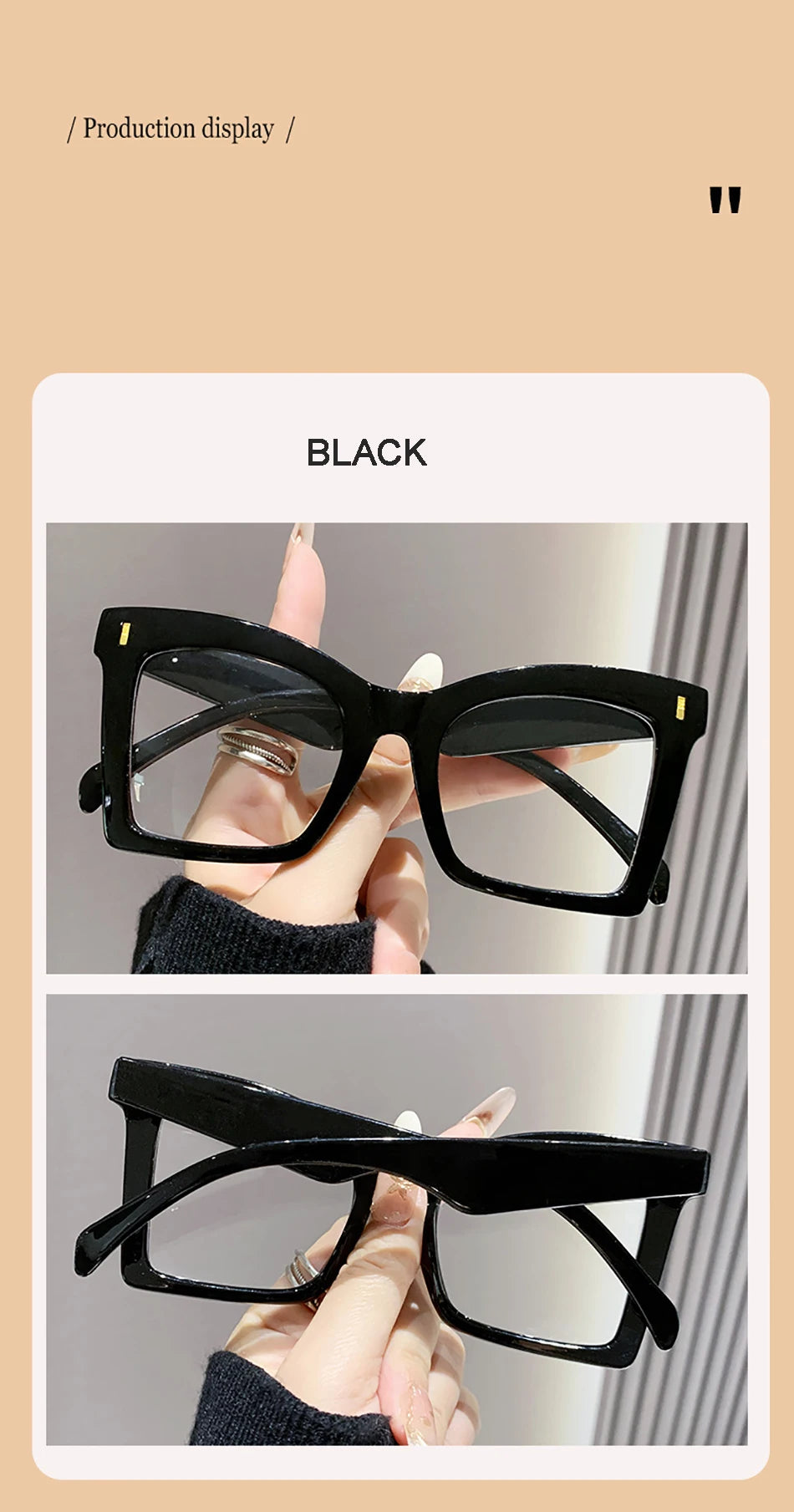 Big Frame Reading Glasses Classic Black Square Blocking Blue Light Computer Presbyopia Eyeglasses Goggle+1.0...+4.0 Unisex