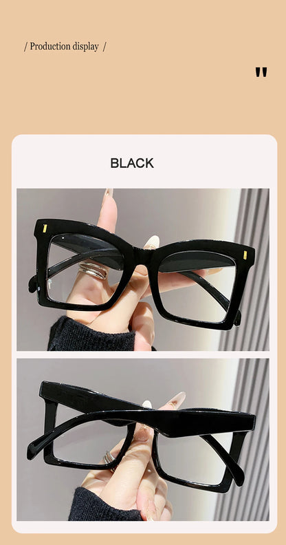 Big Frame Reading Glasses Classic Black Square Blocking Blue Light Computer Presbyopia Eyeglasses Goggle+1.0...+4.0 Unisex