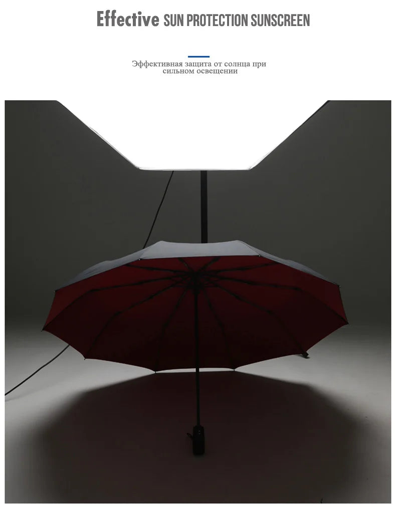 Umbrella Extra Large Ten Bone Large Double Umbrella Triple Large Folding Sunshade Umbrella Men's and Women's Business Umbrella T