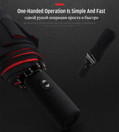Umbrella Extra Large Ten Bone Large Double Umbrella Triple Large Folding Sunshade Umbrella Men's and Women's Business Umbrella T