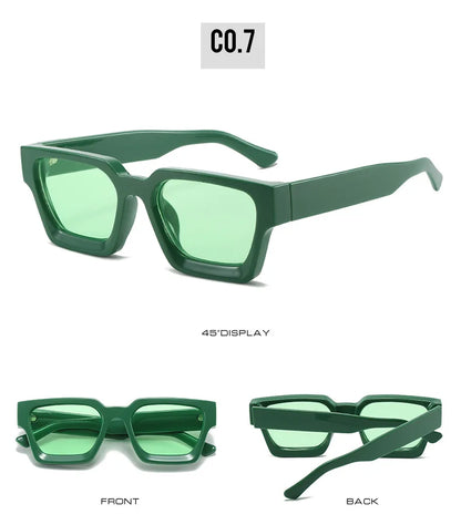 JNPCXI Fashion Square Women Luxury Sunglasses Retro Green Brand Designer Men Trending Sun Glasses Shades UV400