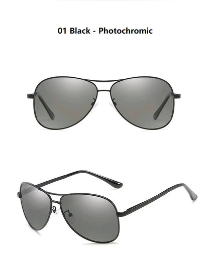 Luxury Photochromic Pilot Polarized Sunglasses Men Women Driving Chameleon Sun Glasses Change Color Day And Night Eyewear
