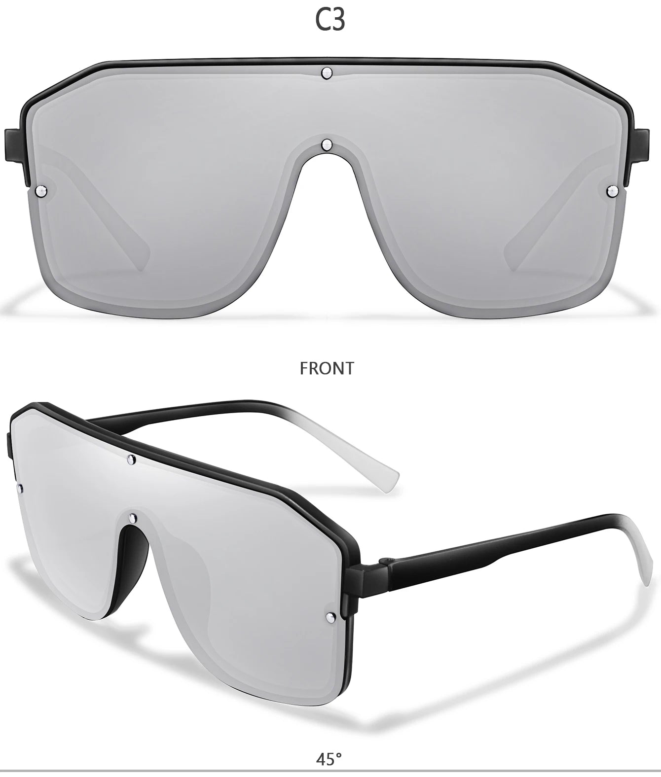 Rivet Lens Fishing Sunglasses for Men and women Fashion Casual Oversize Goggles with UV Protection for Hiking Golf, Beach