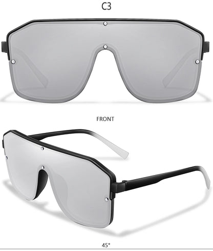 Rivet Lens Fishing Sunglasses for Men and women Fashion Casual Oversize Goggles with UV Protection for Hiking Golf, Beach