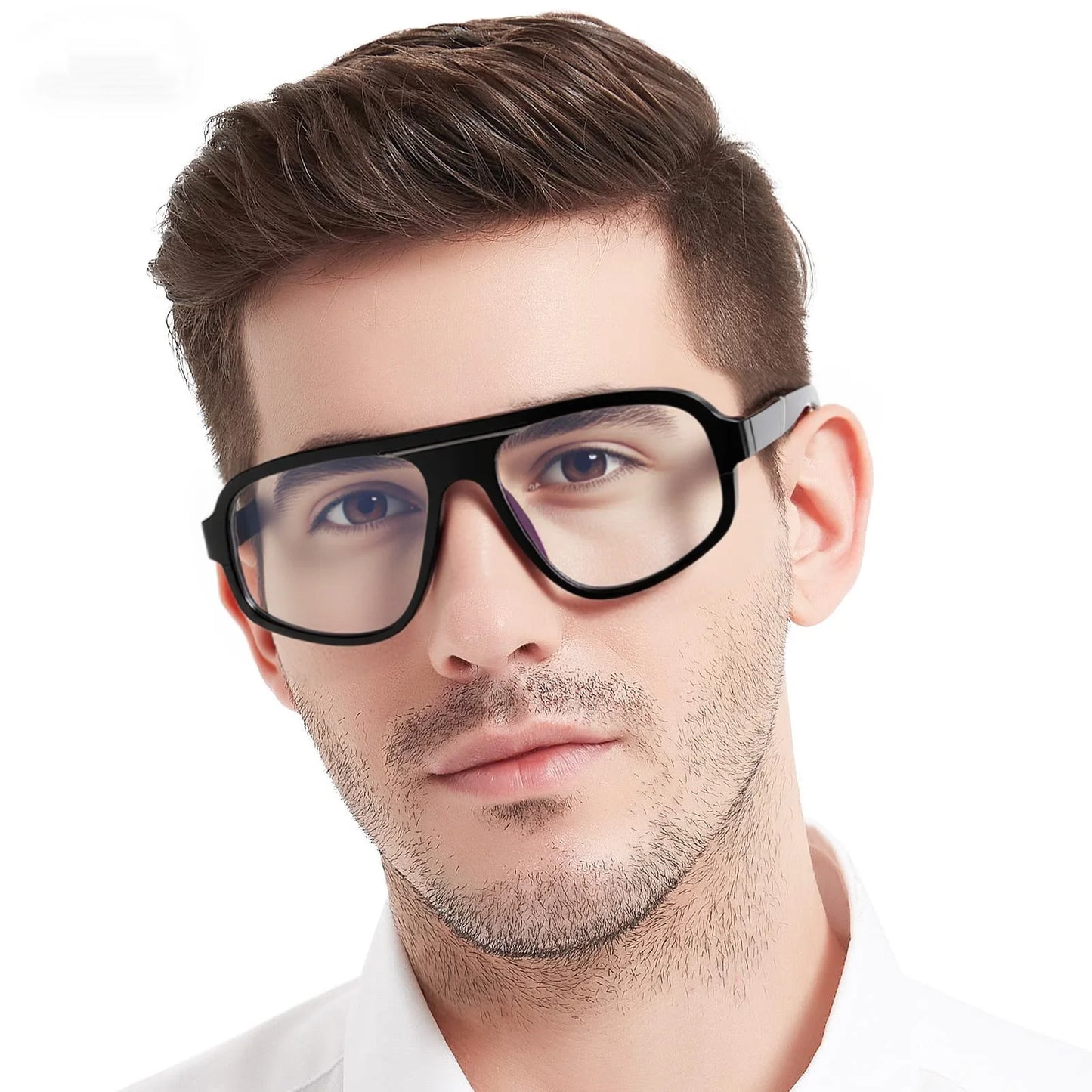 Classic Oversized Square Photochromic Anti Blue Light Reading Glasses Men Women Luxury Brand Computer Glasses Trendy TR90 Frames