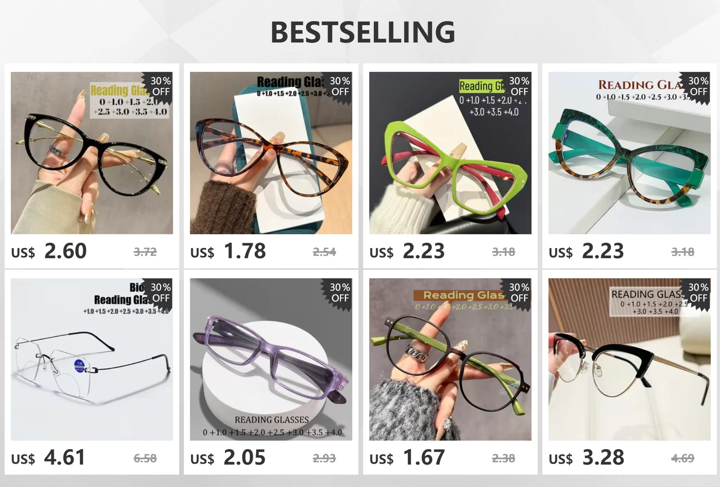 Square Large Frame Reading Eyewear for Women Men Ultra-light Far Sight Eyewear Fashion Prescription Eyeglasses Diopter 0 To +4.0