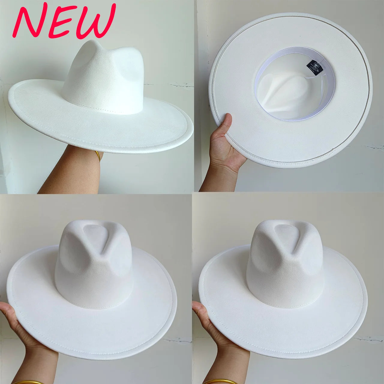 Suede Fedora Multicolor Heart-shaped Top 9.5cm Brim Men and Women Jazz Hat Panama Hat