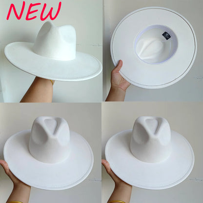Suede Fedora Multicolor Heart-shaped Top 9.5cm Brim Men and Women Jazz Hat Panama Hat