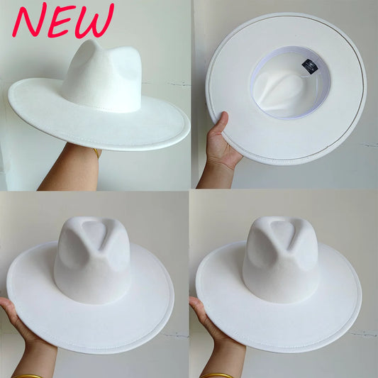Suede Fedora Multicolor Heart-shaped Top 9.5cm Brim Men and Women Jazz Hat Panama Hat
