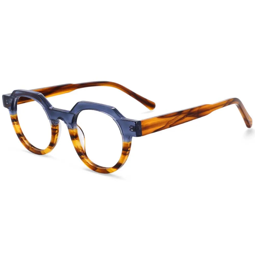 54139 Retro Acetate Optical Glasses Frames Men Women Two Color Splicing Fashion Eyeglasses