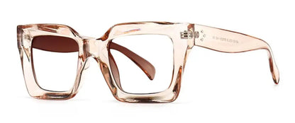 Vintage Oversized Square Anti Blue Light Reading Glasses Women Men Trending Optical Eyewear Finished Hyperopia Eyeglasses +2 +5
