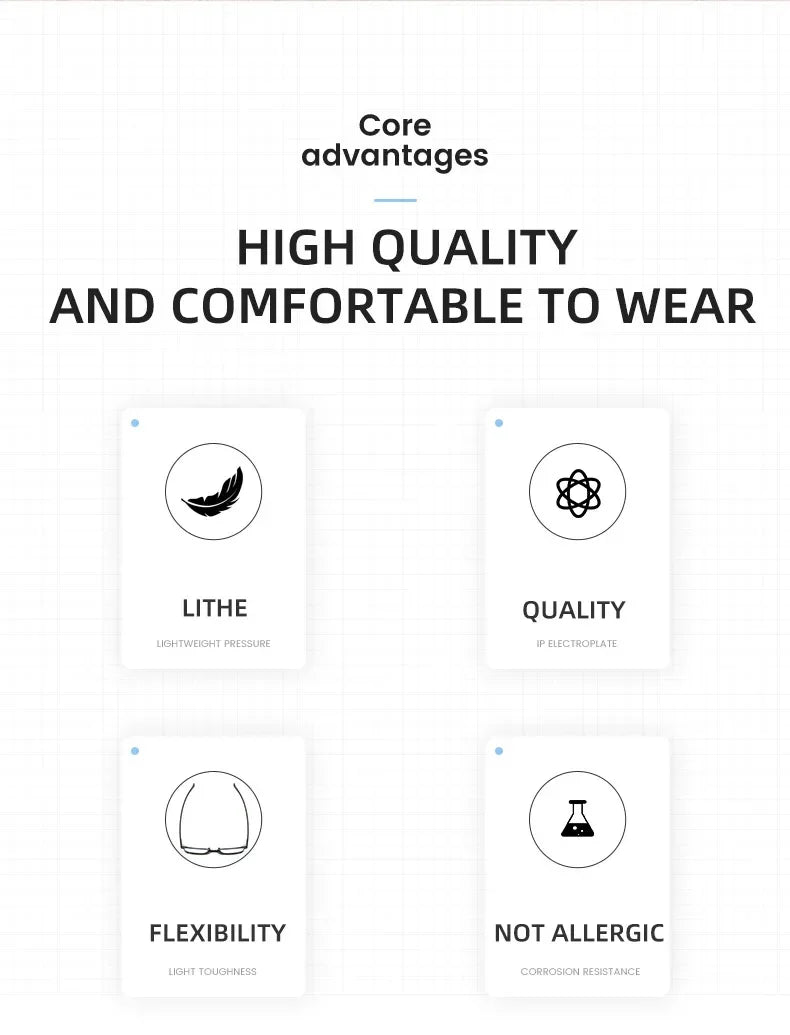 Square Large Frame Reading Eyewear for Women Men Ultra-light Far Sight Eyewear Fashion Prescription Eyeglasses Diopter 0 To +4.0