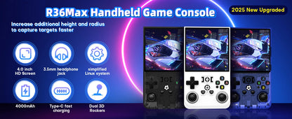 AISLPC R36MAX Handheld Game Console 4.0 Inch 64/128GB RK3326 Chip Retro Portable Video Game Player Open Source Pocket Console